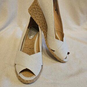 Joan and David "Bettina" Espadrille Wedges with a hint of sparkle
